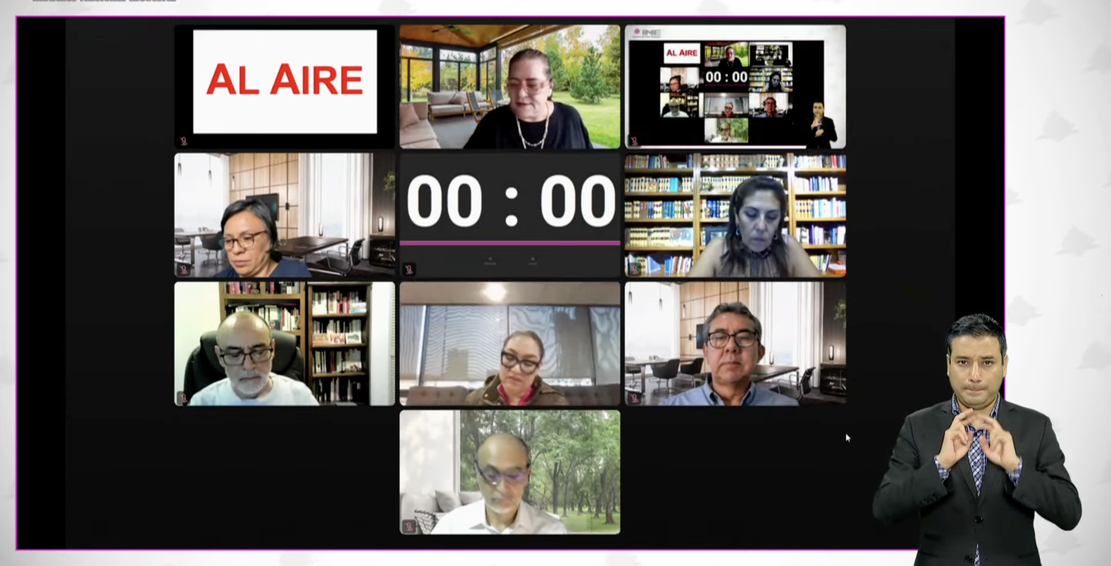 Consejeras y Consejeros del INE presentes mediante videollamada